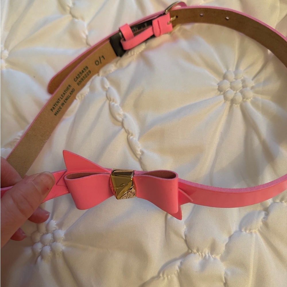 Ted Baker London Pink Belt with Gold Bow Detail
